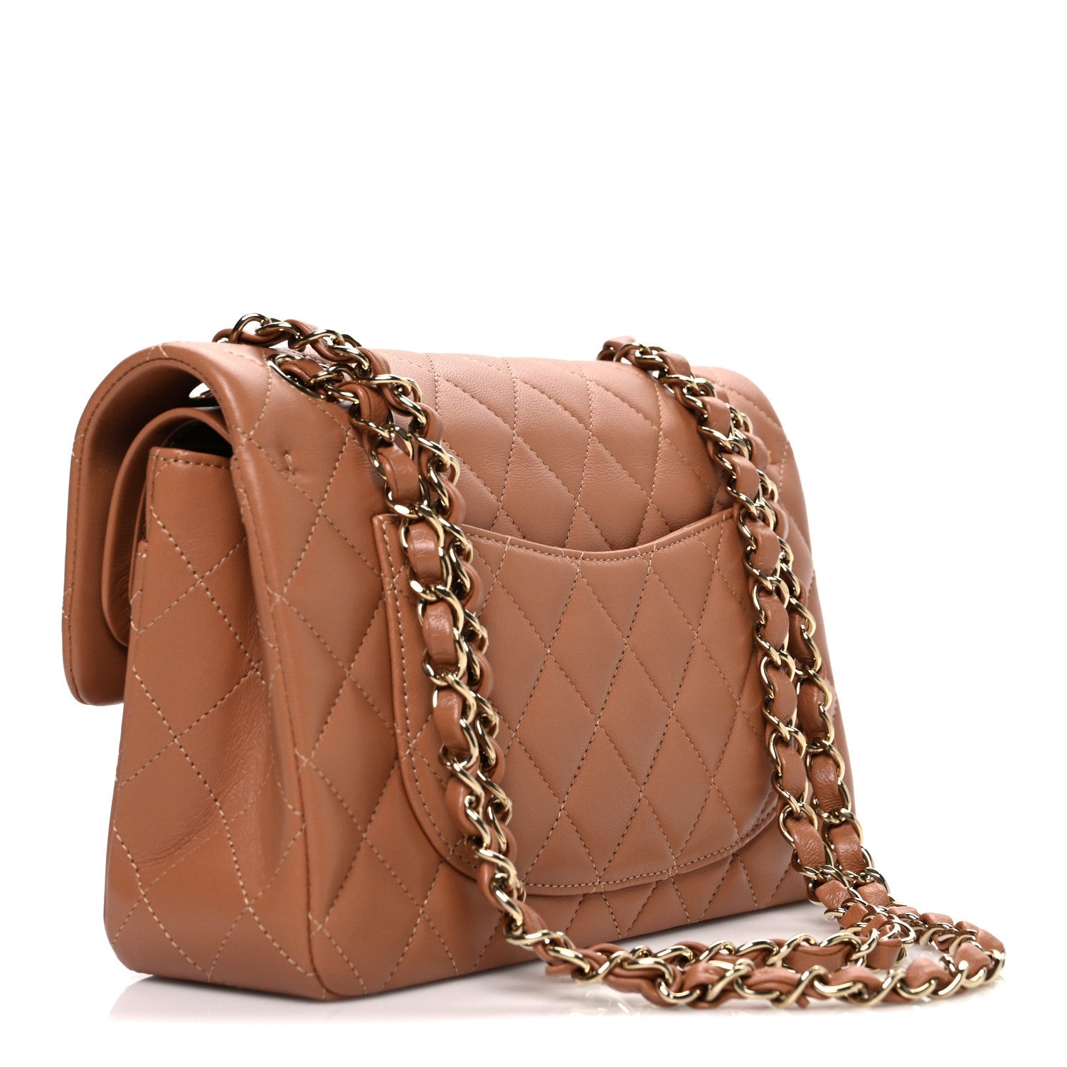 Chanel Lambskin Quilted Small Double Flap Brown