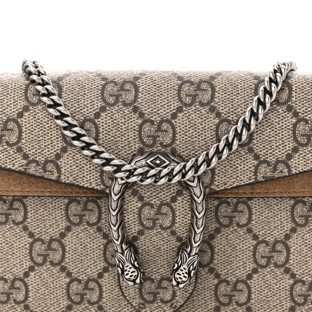 Gucci GG Supreme Monogram Super Mini Dionysus Shoulder Bag Taupe