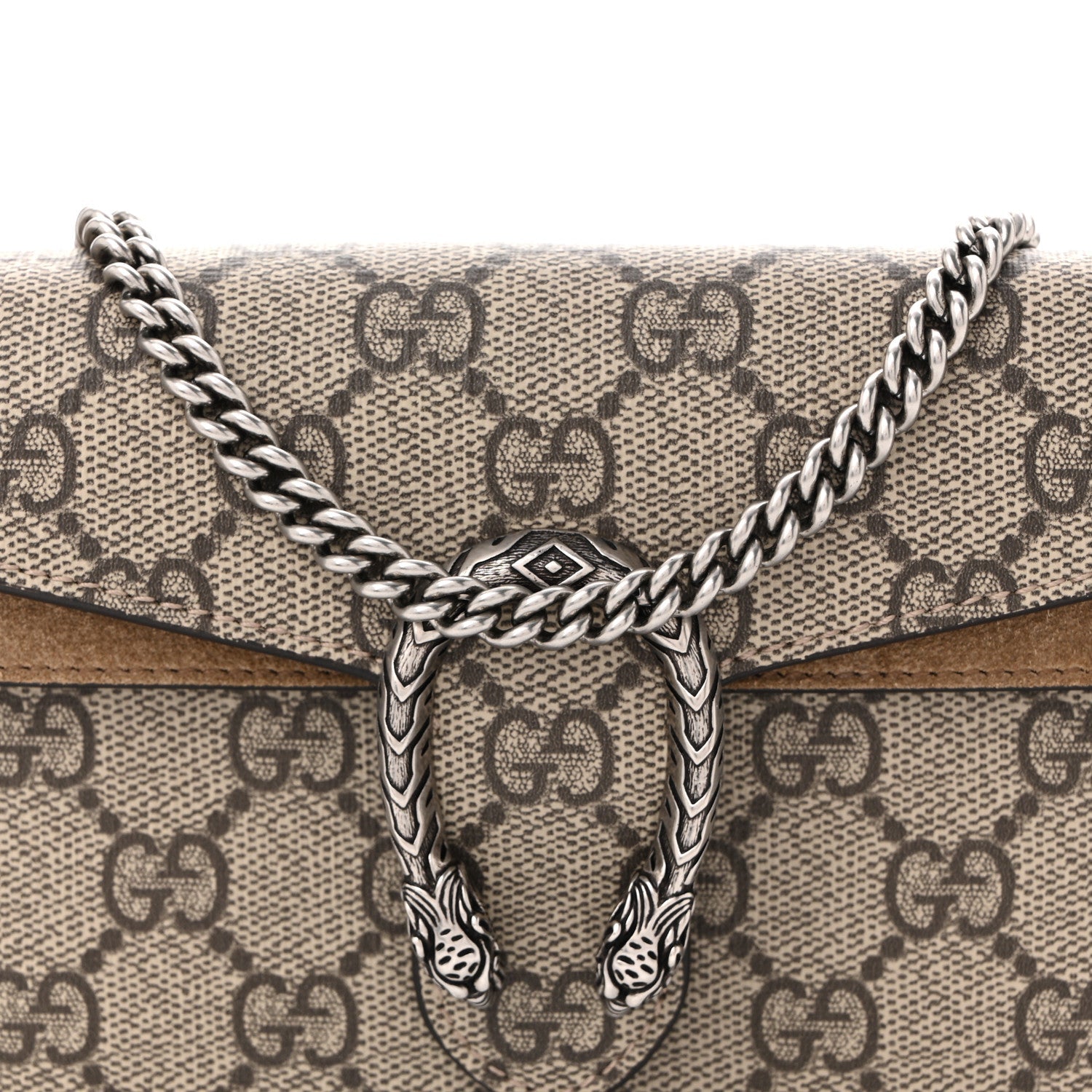 Gucci GG Supreme Monogram Super Mini Dionysus Shoulder Bag Taupe