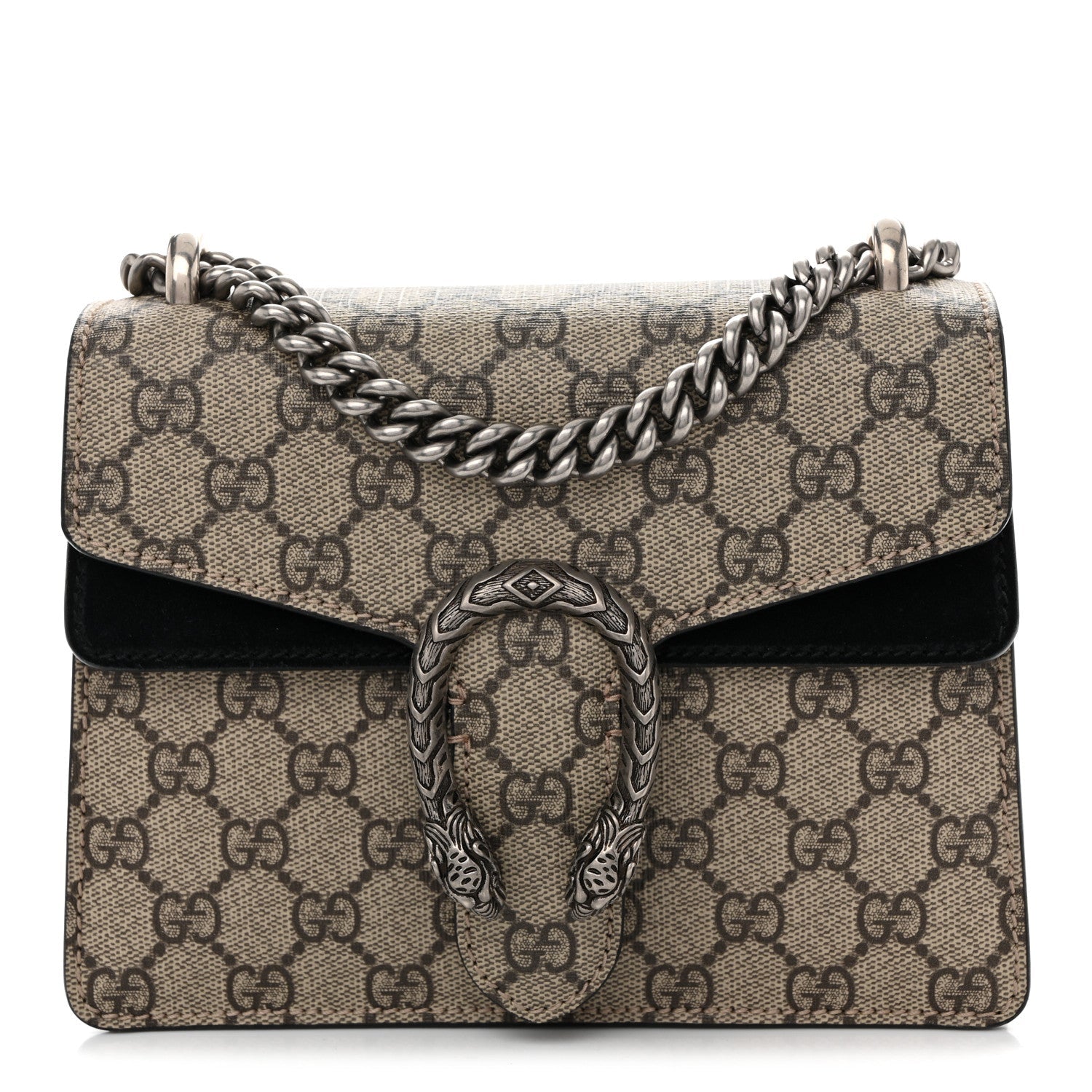 Gucci GG Supreme Monogram Mini Dionysus Shoulder Bag Black