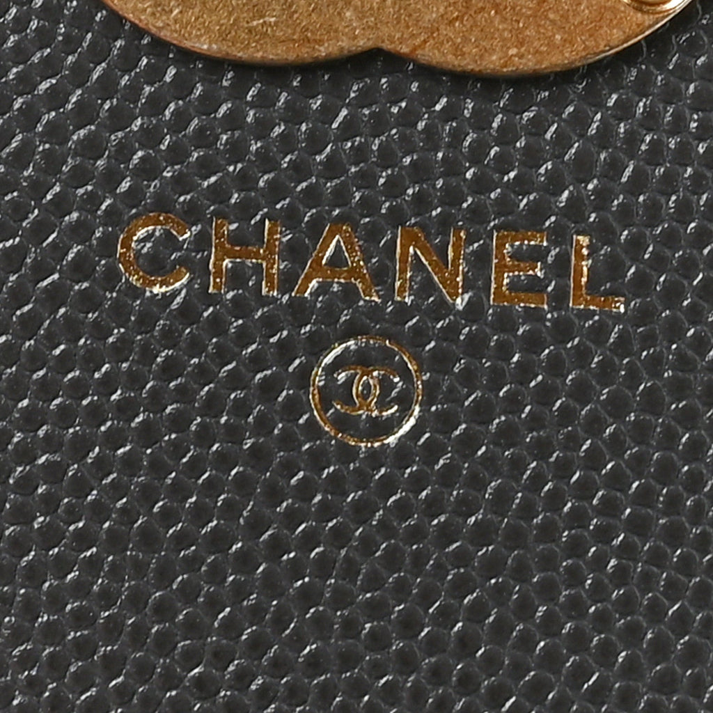 Chanel Caviar Quilted Bracelet On Chain Clutch Grey