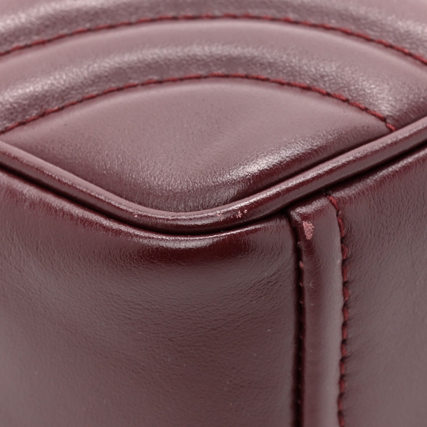Prada Soft Calfskin Impunture Diagramme Small Camera Bag Granato