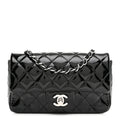 Chanel Patent Calfskin Quilted Mini Rectangular Flap Black
