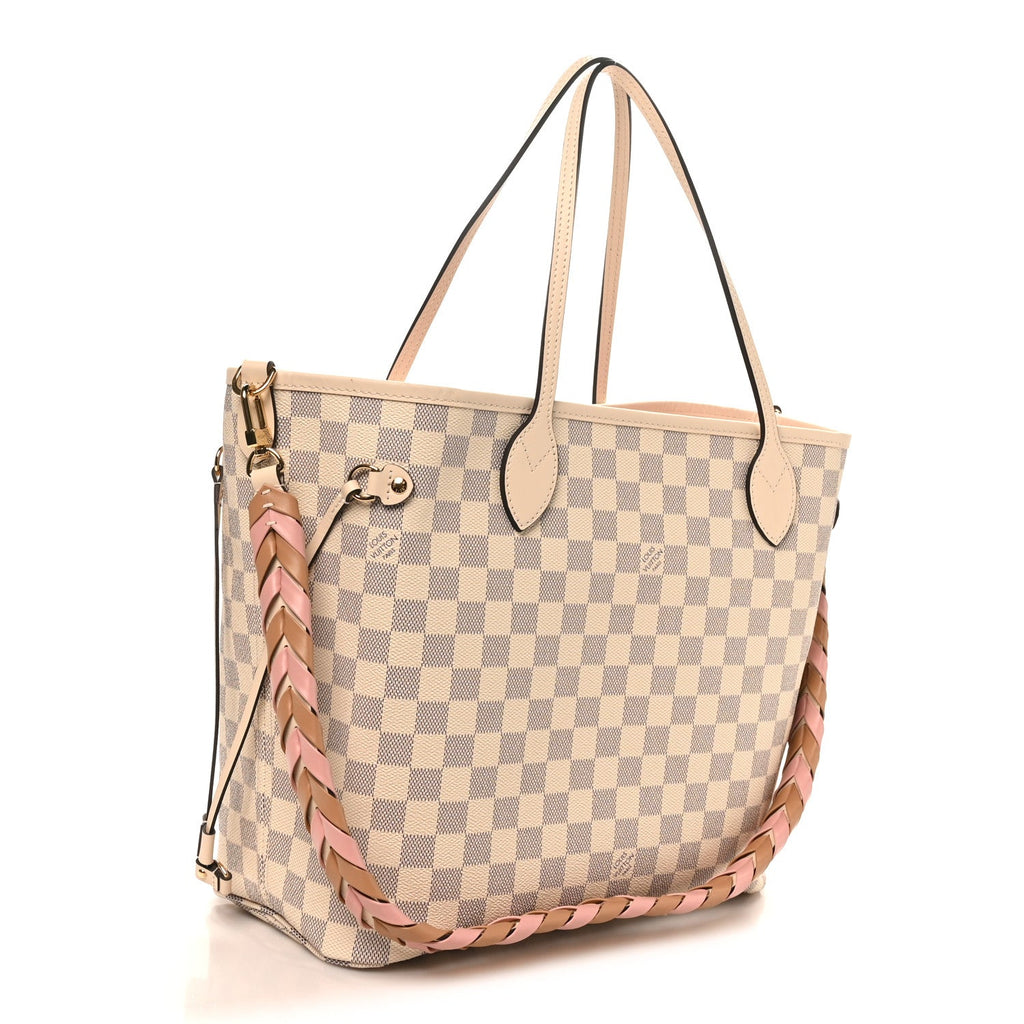 Louis Vuitton Damier Azur Braided Neverfull MM Pink