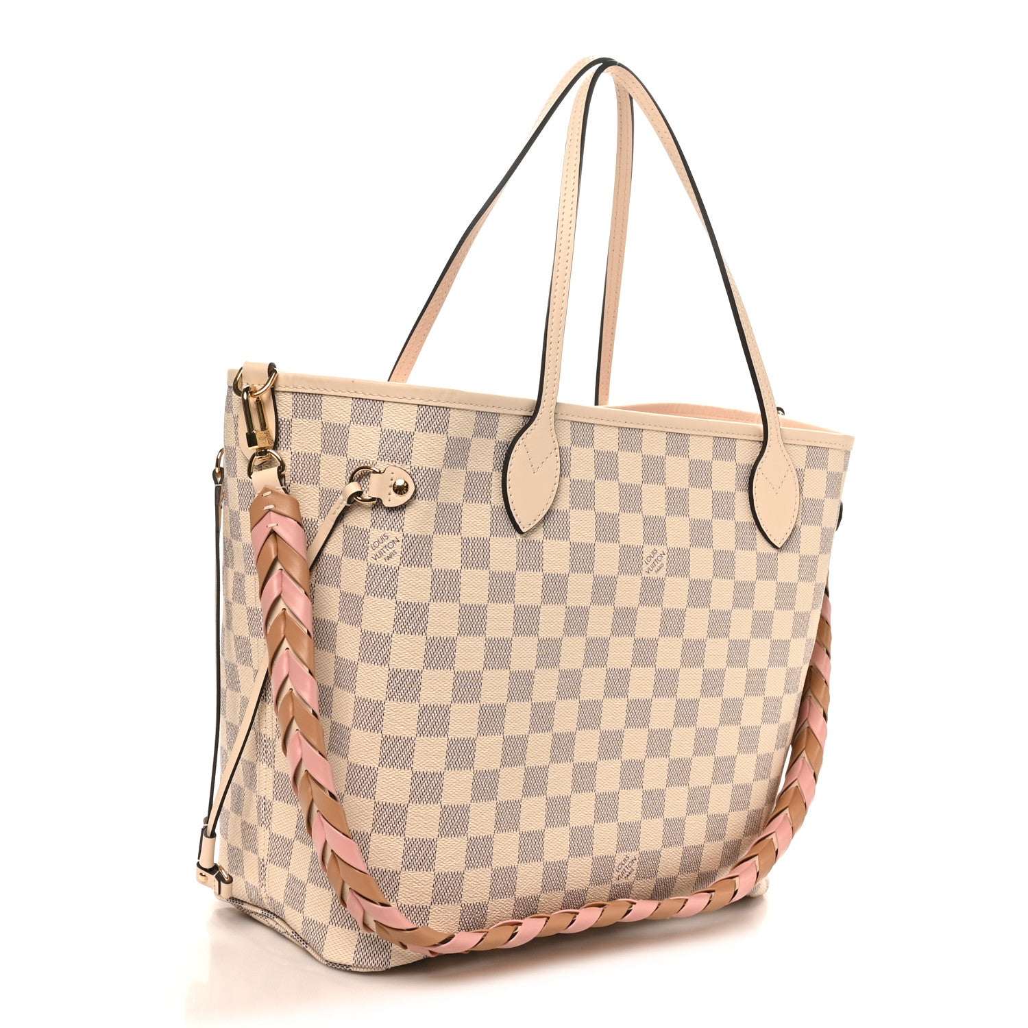Louis Vuitton Damier Azur Braided Neverfull MM Pink
