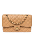 Chanel Caviar Quilted Medium Double Flap Beige