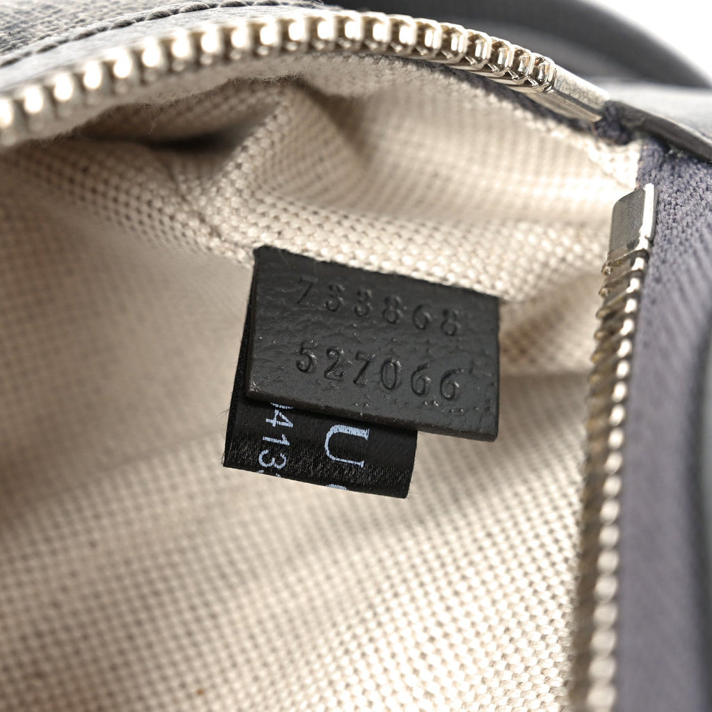 Gucci GG Supreme Monogram Textured Dollar Calfskin Ophidia Belt Bag Grey Black Graphite Grey