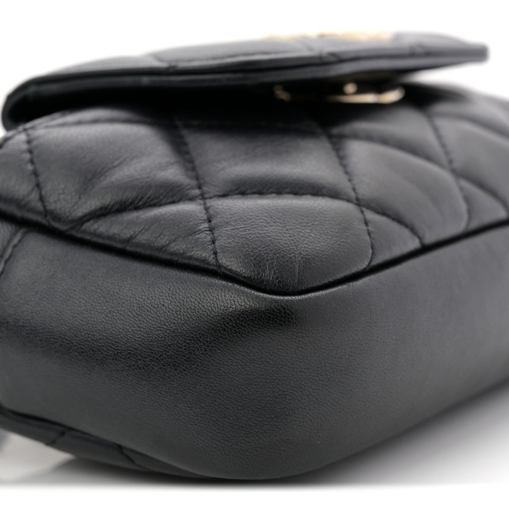 Chanel Lambskin Quilted Waist Bag Black