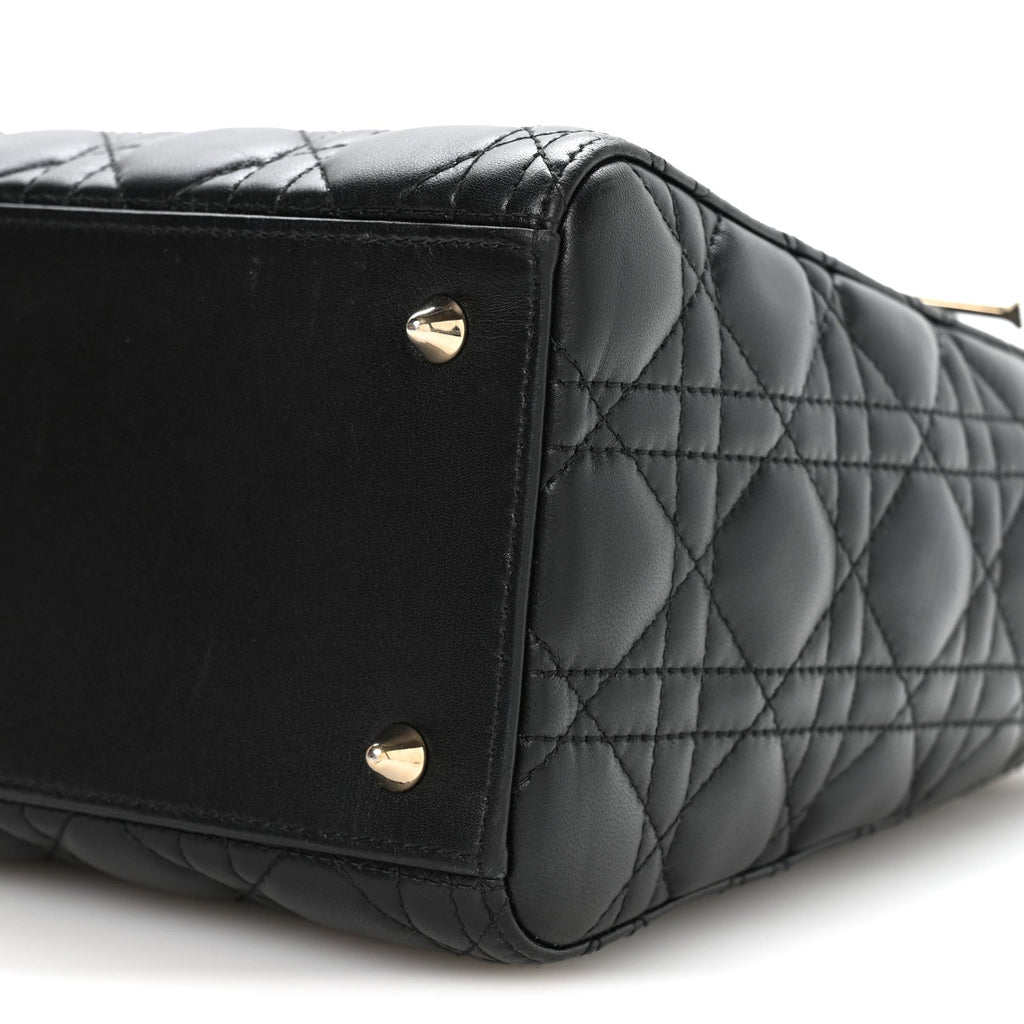 Christian Dior Lambskin Cannage Medium Lady Dior Black