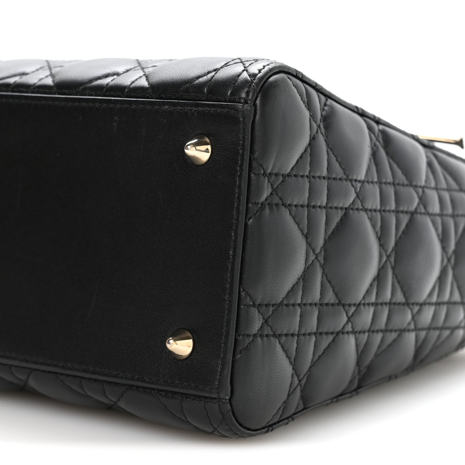 Christian Dior Lambskin Cannage Medium Lady Dior Black