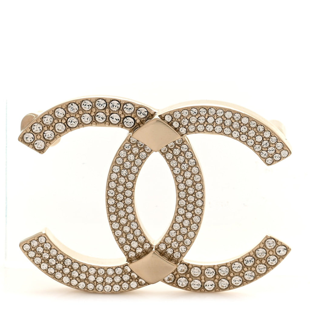 Crystal CC Brooch Gold