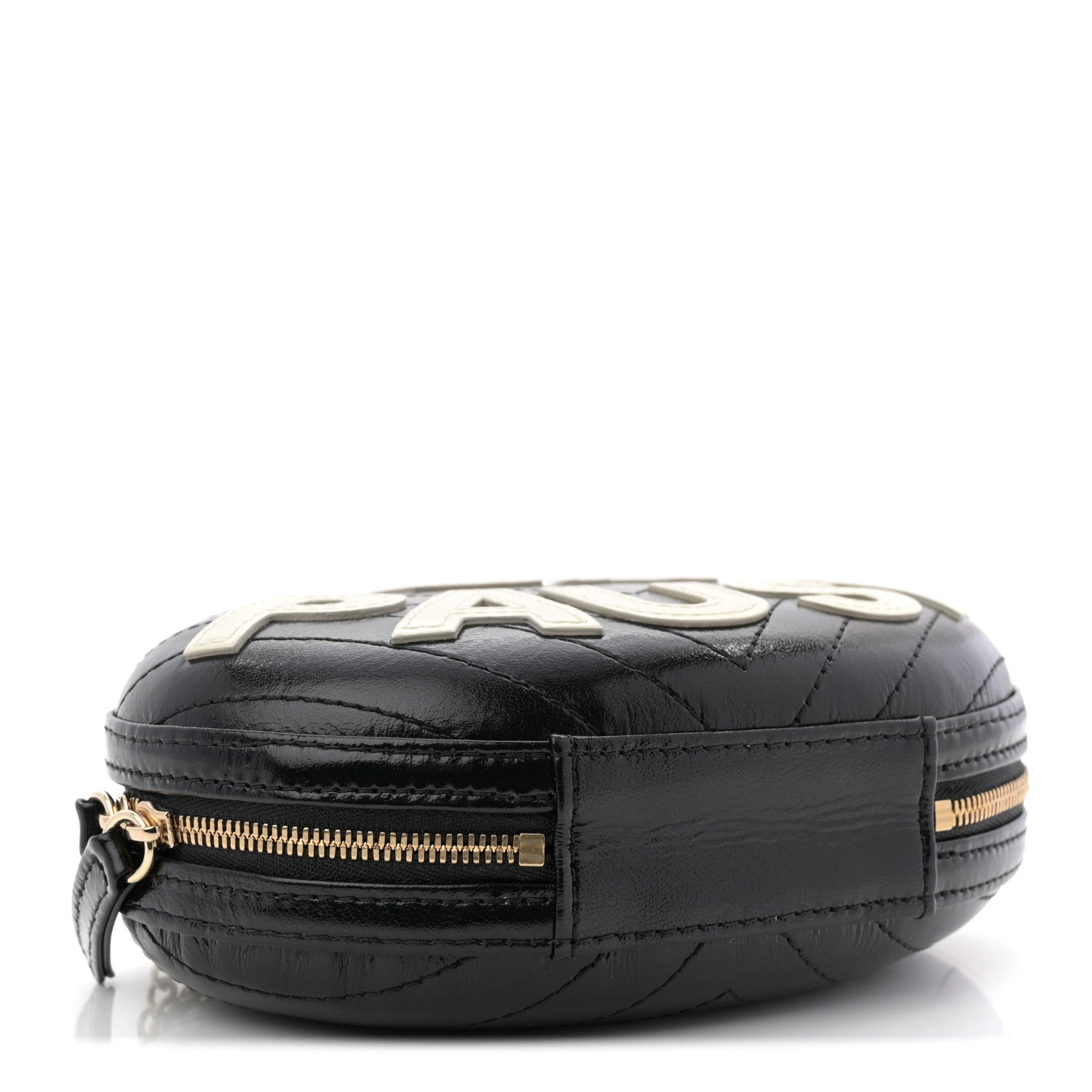 Chanel Lambskin Embroidered Chevron Quilted La Pausa Tassel Clutch Black
