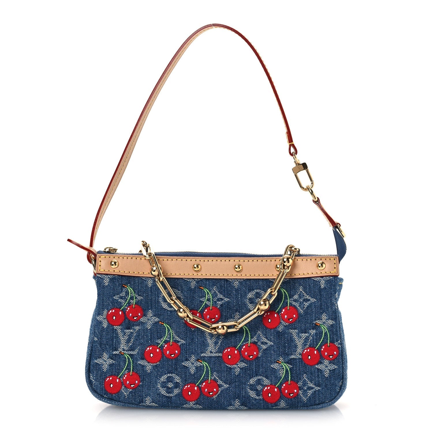 Louis Vuitton LV X TM Monogram Denim Cerises Pochette Accessories Blue