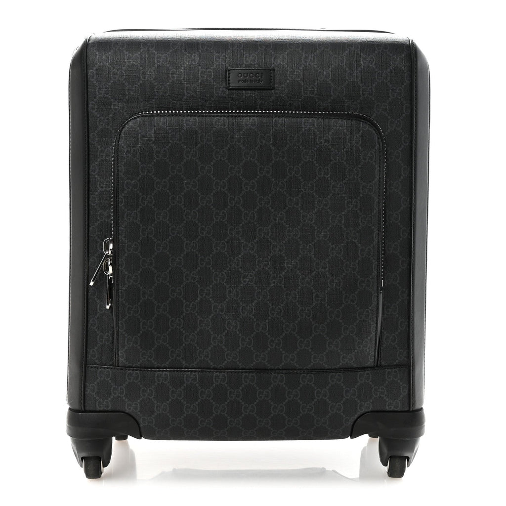 Gucci GG Supreme Monogram Gran Turismo Suitcase Black Grey