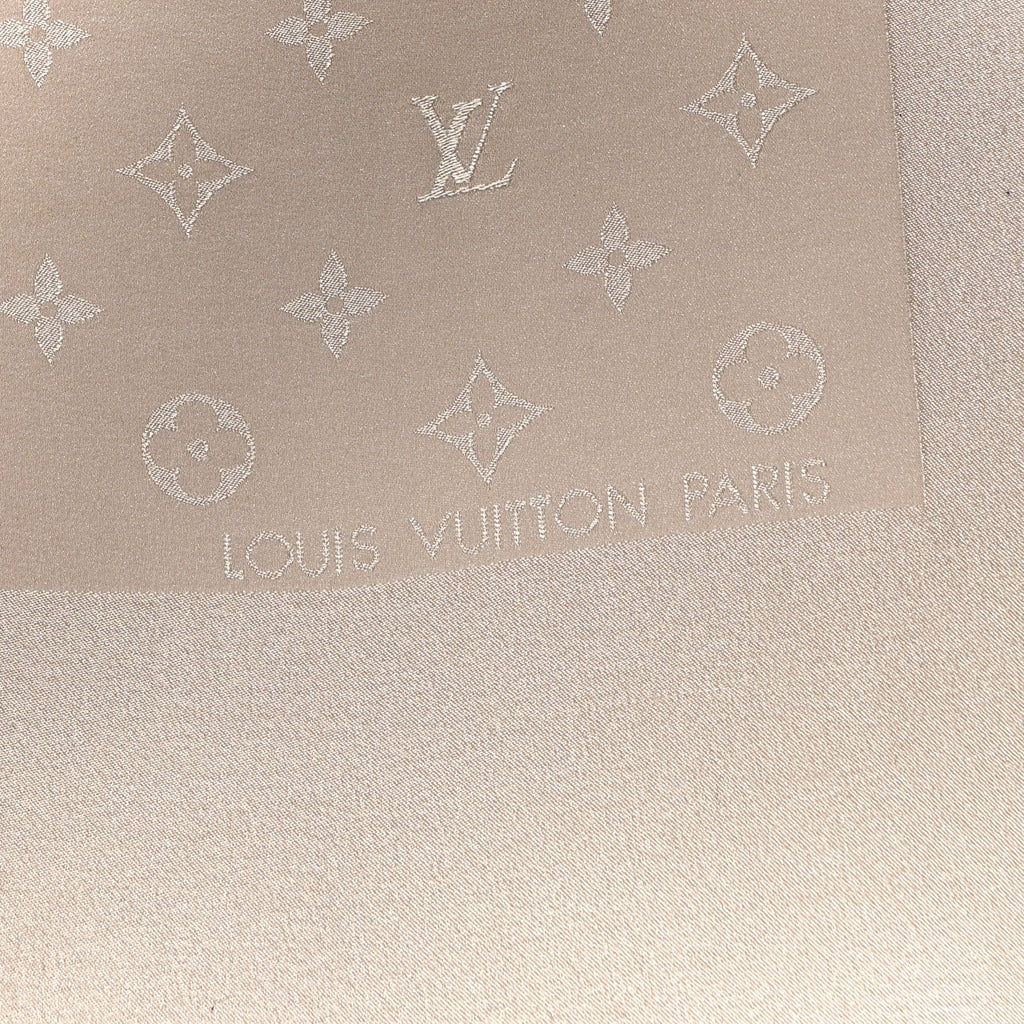 Louis Vuitton Silk Monogram Shawl Beige