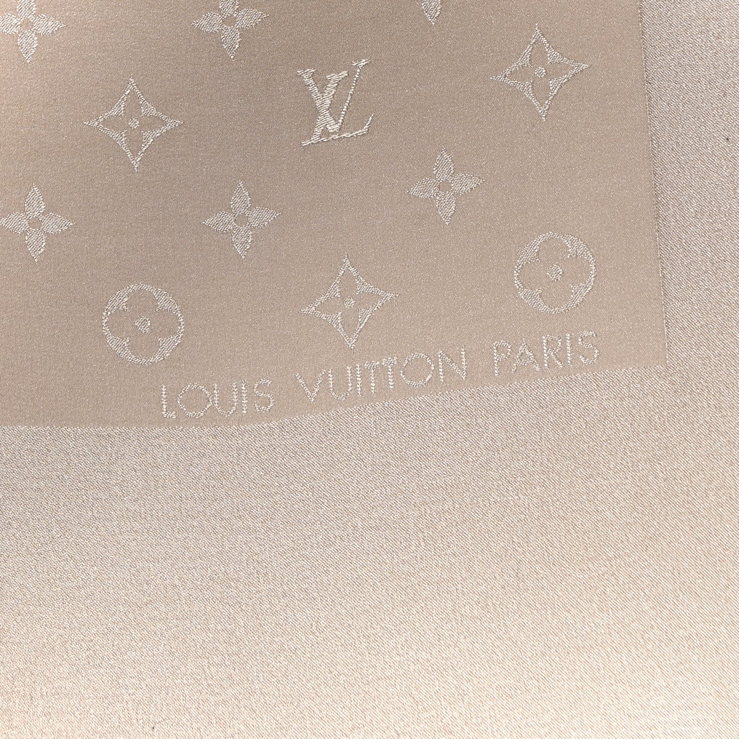 Louis Vuitton Silk Monogram Shawl Beige