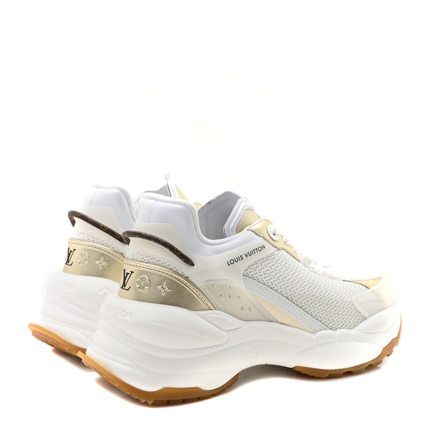 Louis Vuitton Monogram Calfskin Run 55 Sneakers 37 White