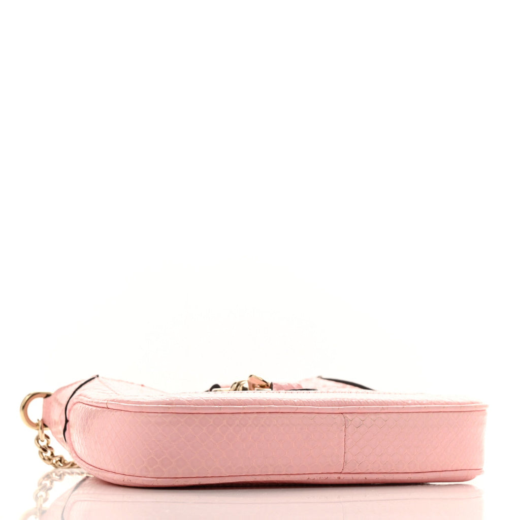 Gucci Snakeskin Mini Jackie Notte Bag Pink