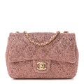 Chanel Lambskin Crystal Diamante Small Flap Light Pink
