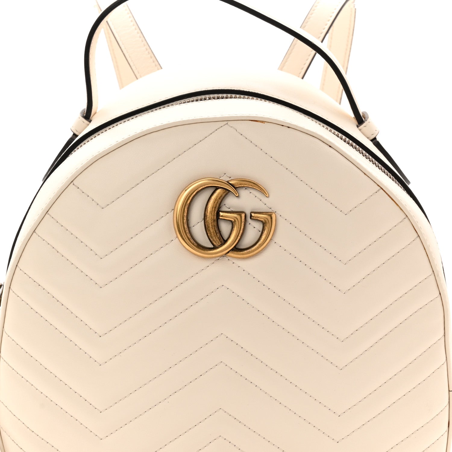 Gucci Calfskin Matelasse GG Marmont Dome Backpack White