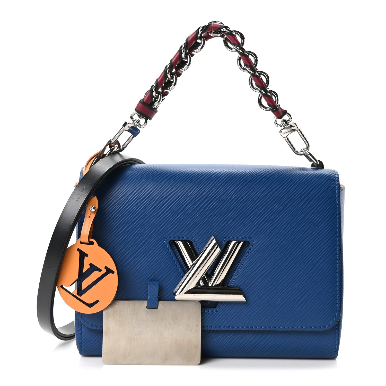 Louis Vuitton Epi Twist Braided Strap Shoulder Bag MM Bleu Roi