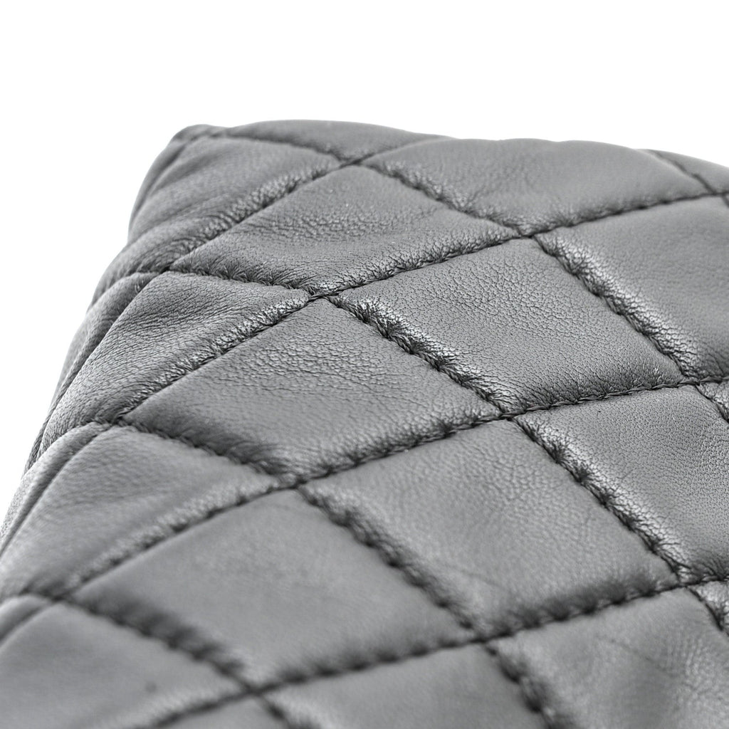 Chanel Lambskin Quilted Jumbo Chanel by 4 Flap Black