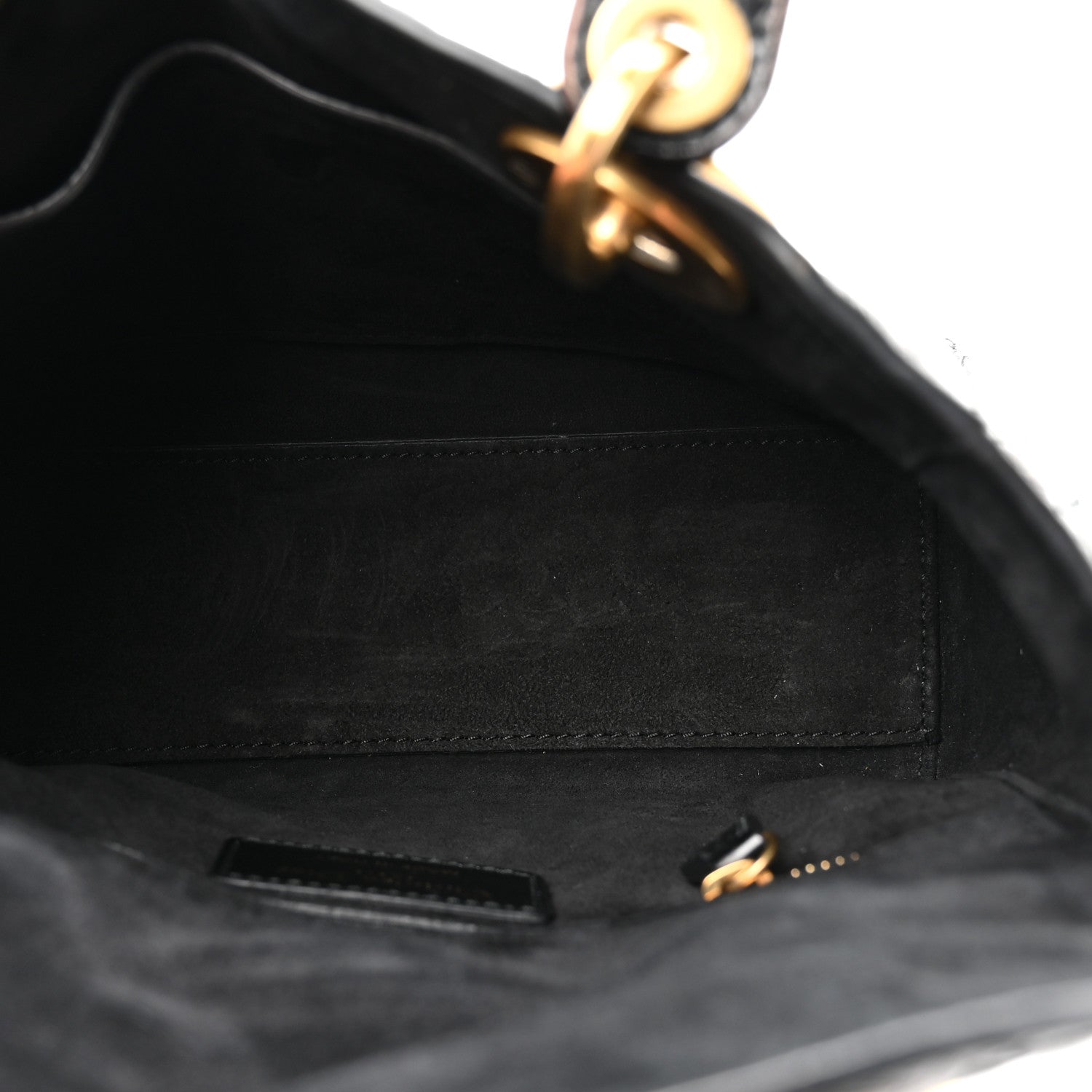 Christian Dior Crinkled Patent Cannage Small Lucky Badges My Lady Dior Black