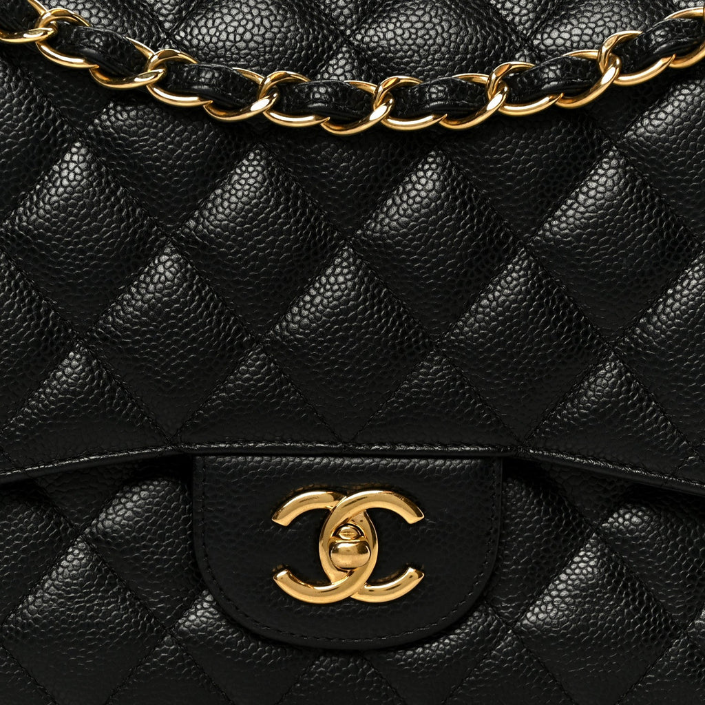 Chanel Caviar Quilted Jumbo Double Flap Black