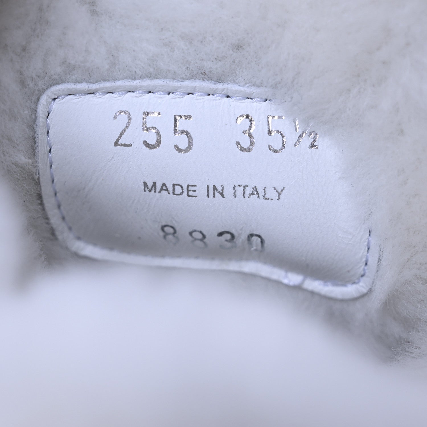 Prada Spazzolato Rois Nylon Shearling Metal Triangle Logo Monolith Pouch Pocket 55mm Boots 35.5 White