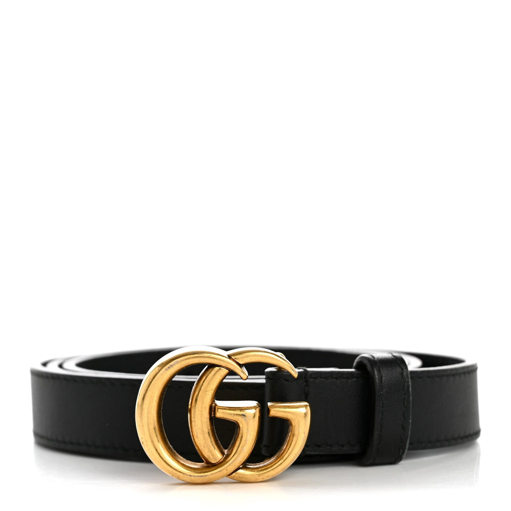 Gucci Calfskin Double G 20mm Belt 80 32 Black
