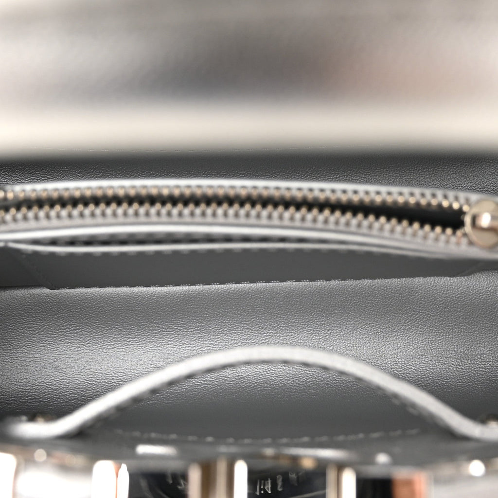 Louis Vuitton Lambskin Strass Mini Capucines  Silver
