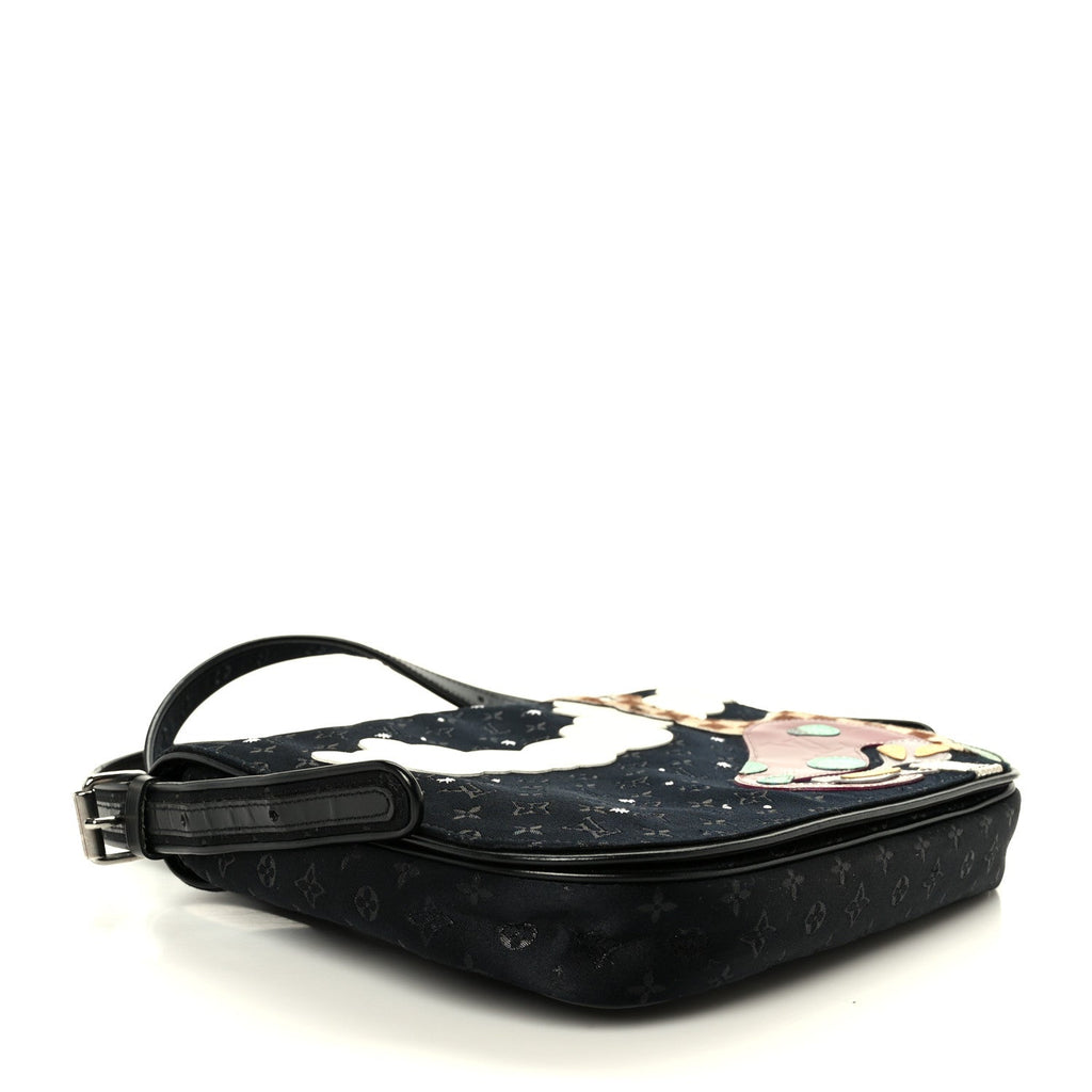 Louis Vuitton Satin Mini Monogram Conte De Fees Patchwork Musette Black