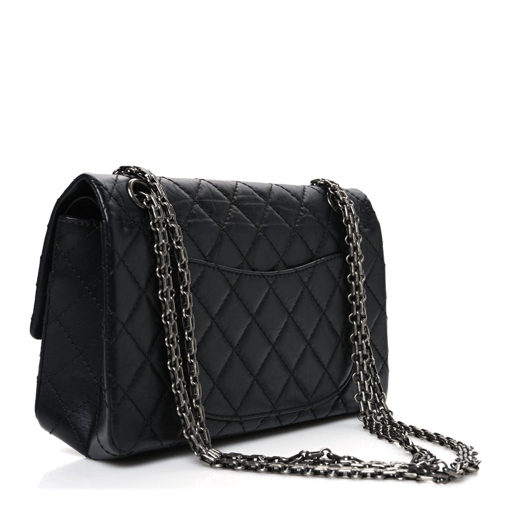 Chanel Aged Calfskin Quilted 2.55 Reissue 225 Flap Black