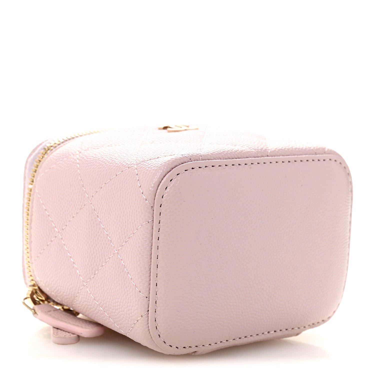 Chanel Caviar Quilted Mini Vanity Case With Chain Light Pink