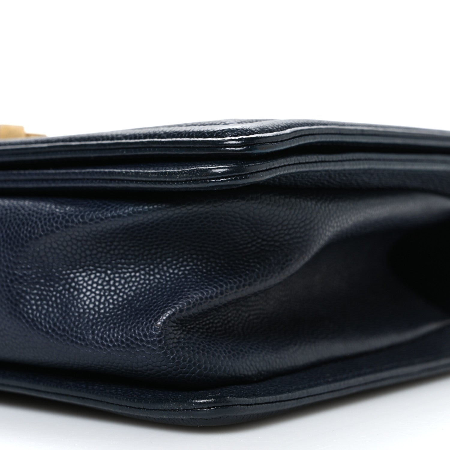 Chanel Metallic Caviar Quilted Medium Boy Flap Navy