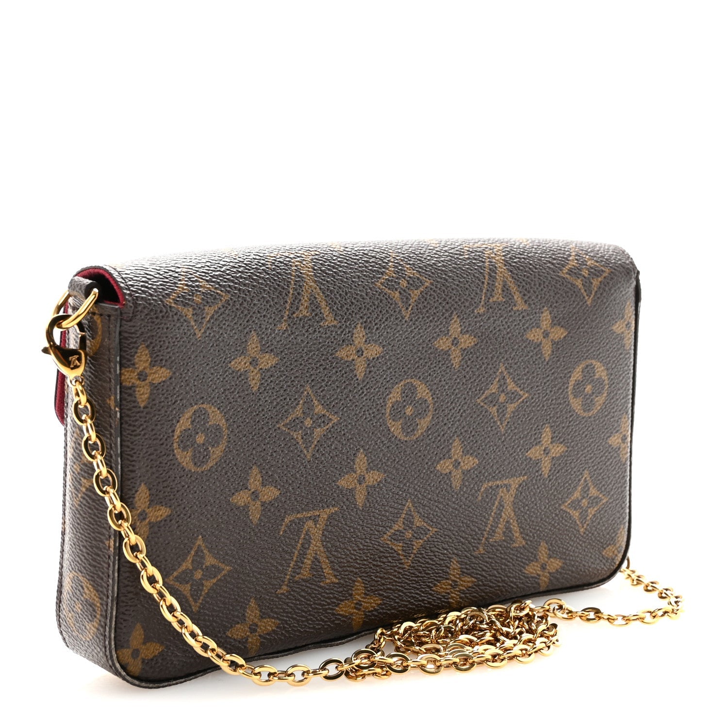 Louis Vuitton Monogram Pochette Felicie Chain Wallet Fuchsia