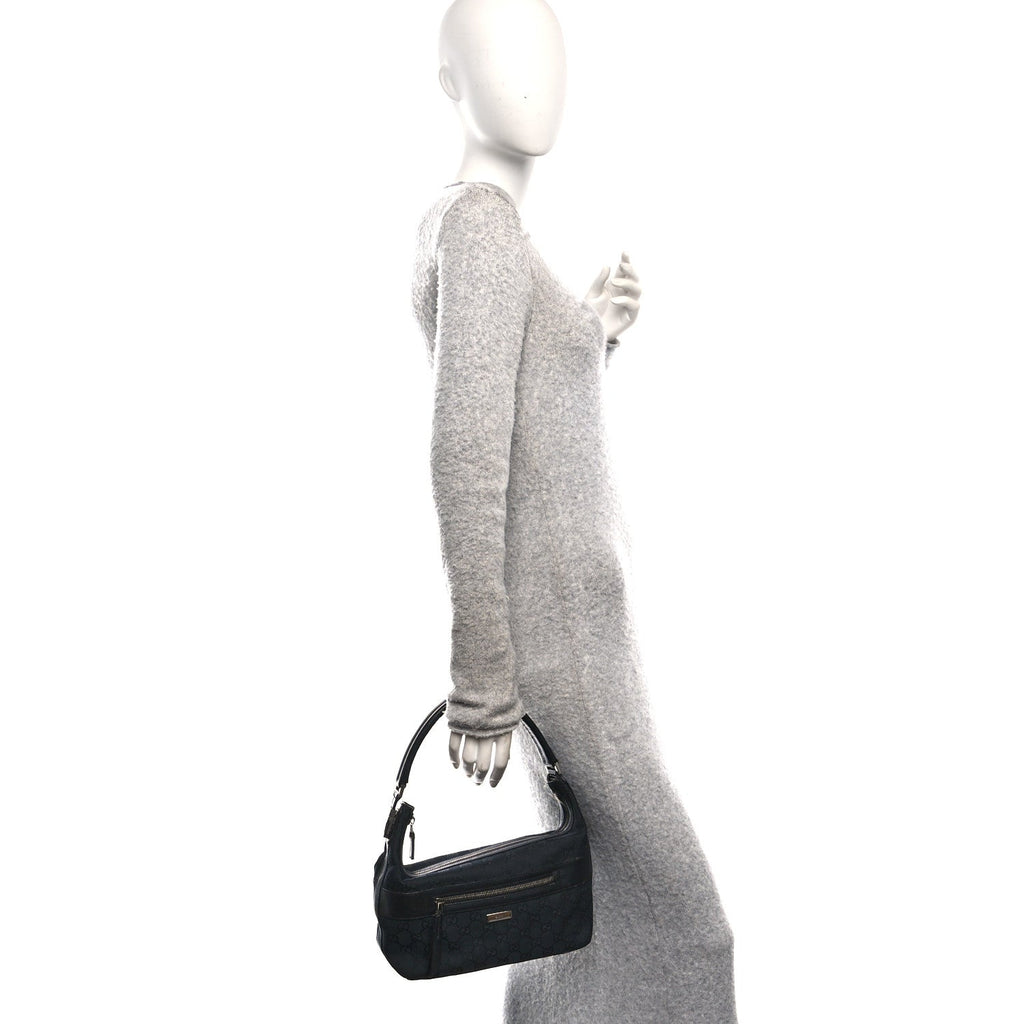 Gucci GG Canvas Monogram Shoulder Bag Black