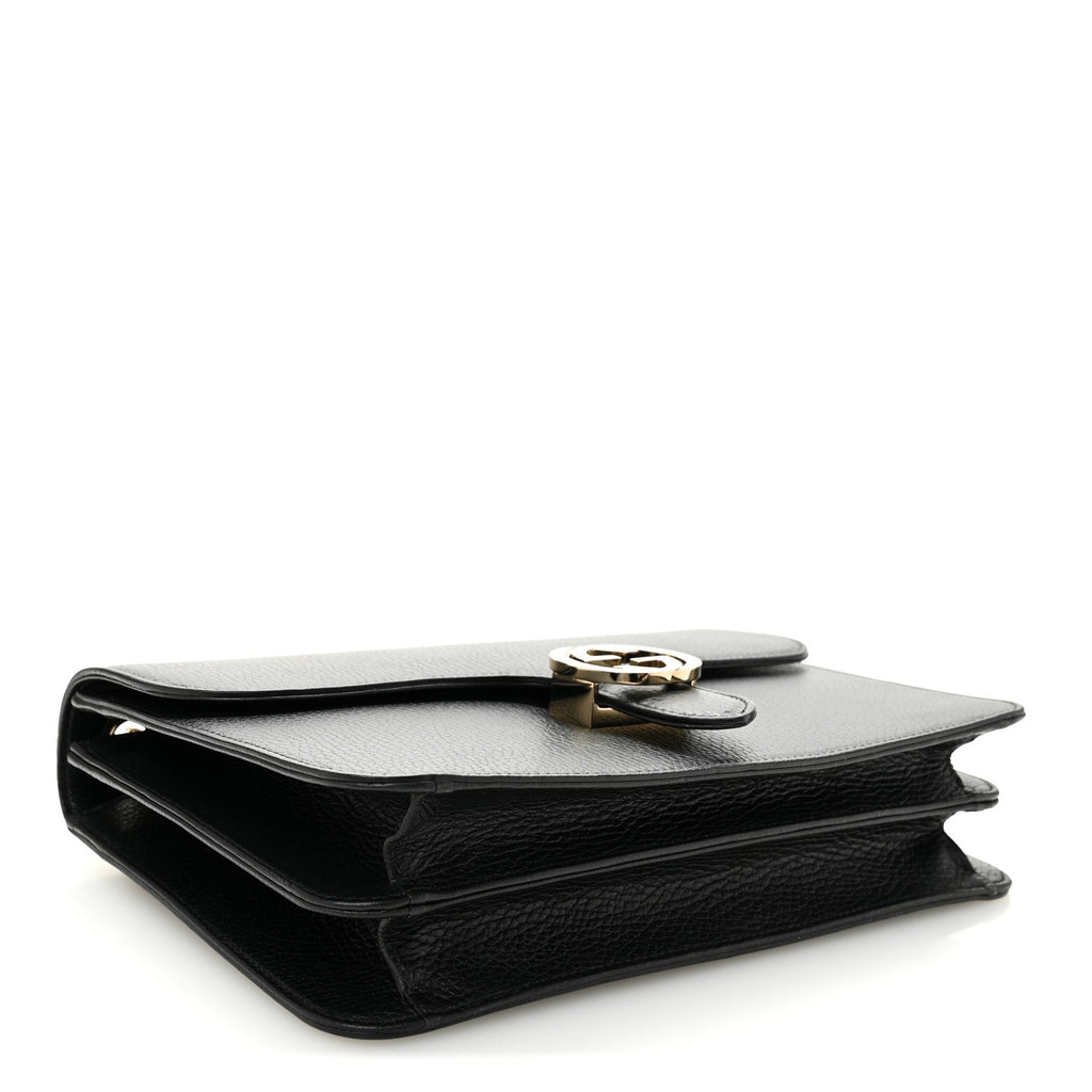 Gucci Dollar Calfskin Interlocking G Shoulder Bag Black
