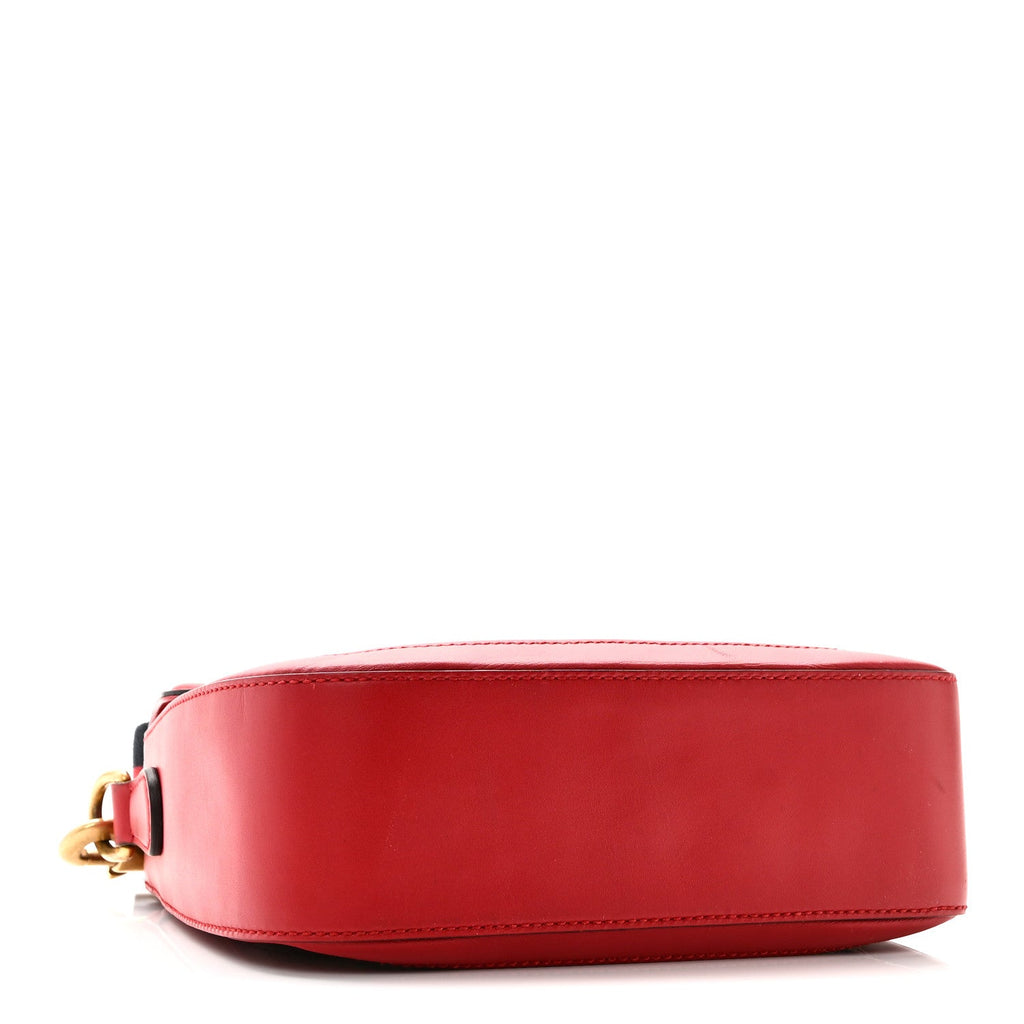 Gucci Monogram Ruinart Calfskin Medium Lady Web Shoulder Bag Beige Ebony Hibiscus Red