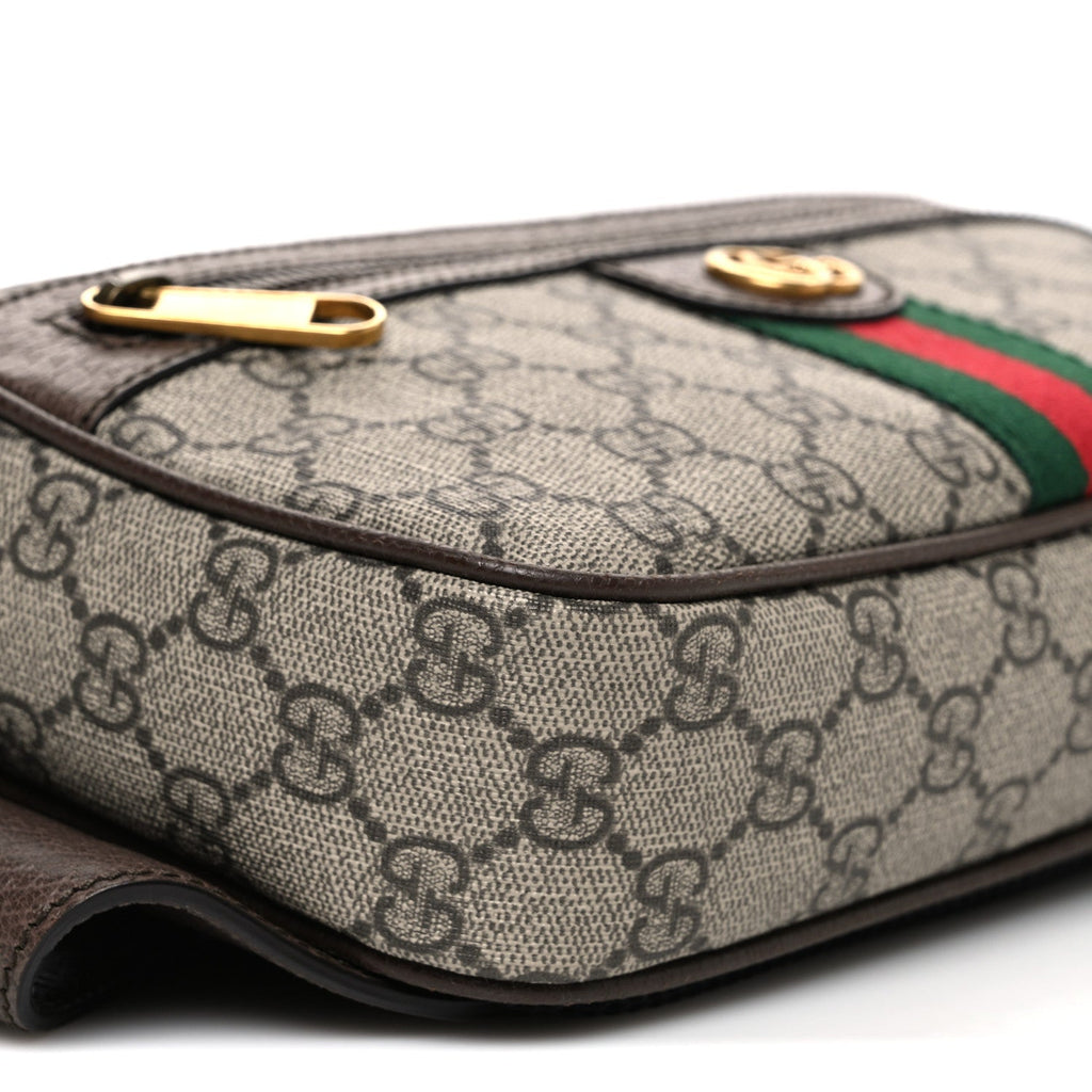 Gucci Soft GG Supreme Monogram Medium Ophidia Belt Bag Dark Brown