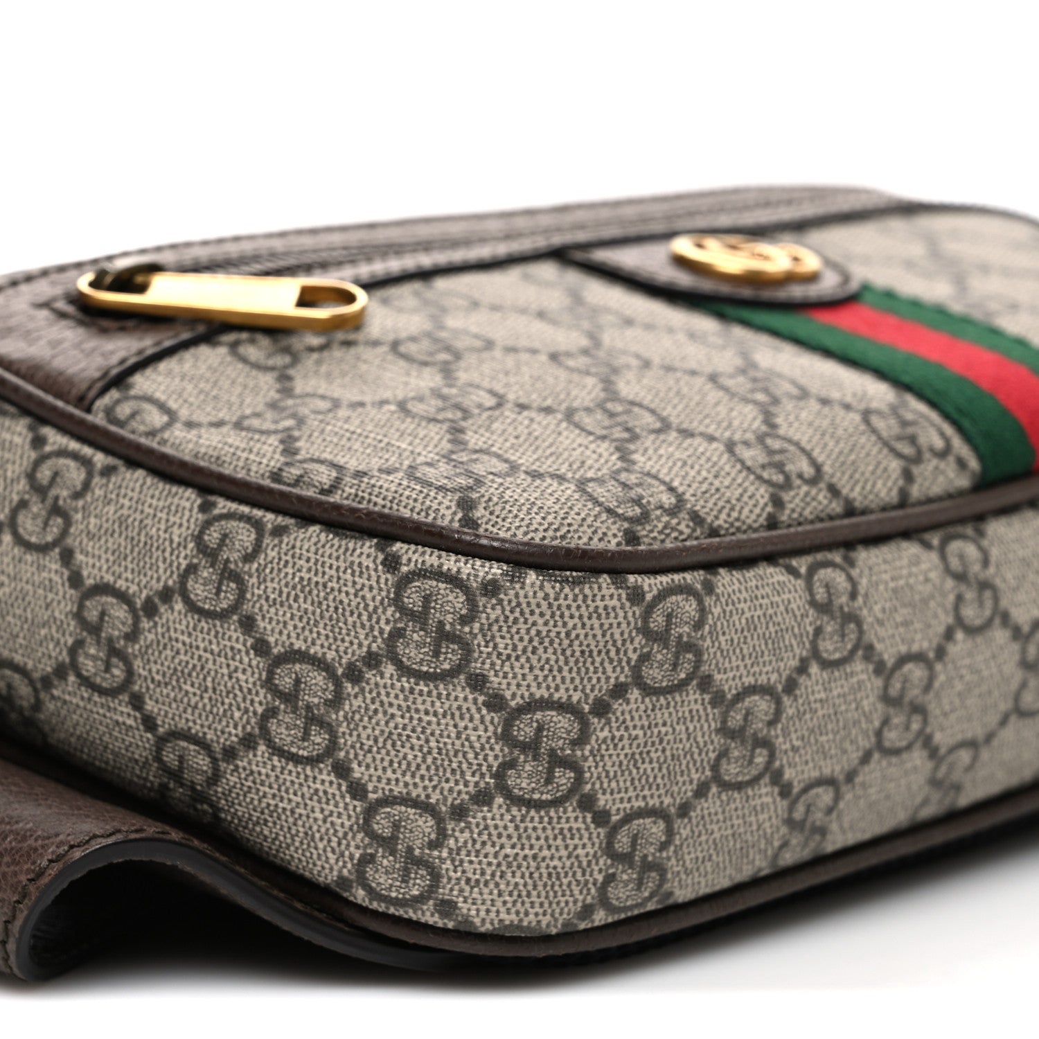 Gucci Soft GG Supreme Monogram Medium Ophidia Belt Bag Dark Brown
