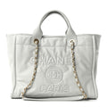Chanel Calfskin Small Deauville Tote Light Grey