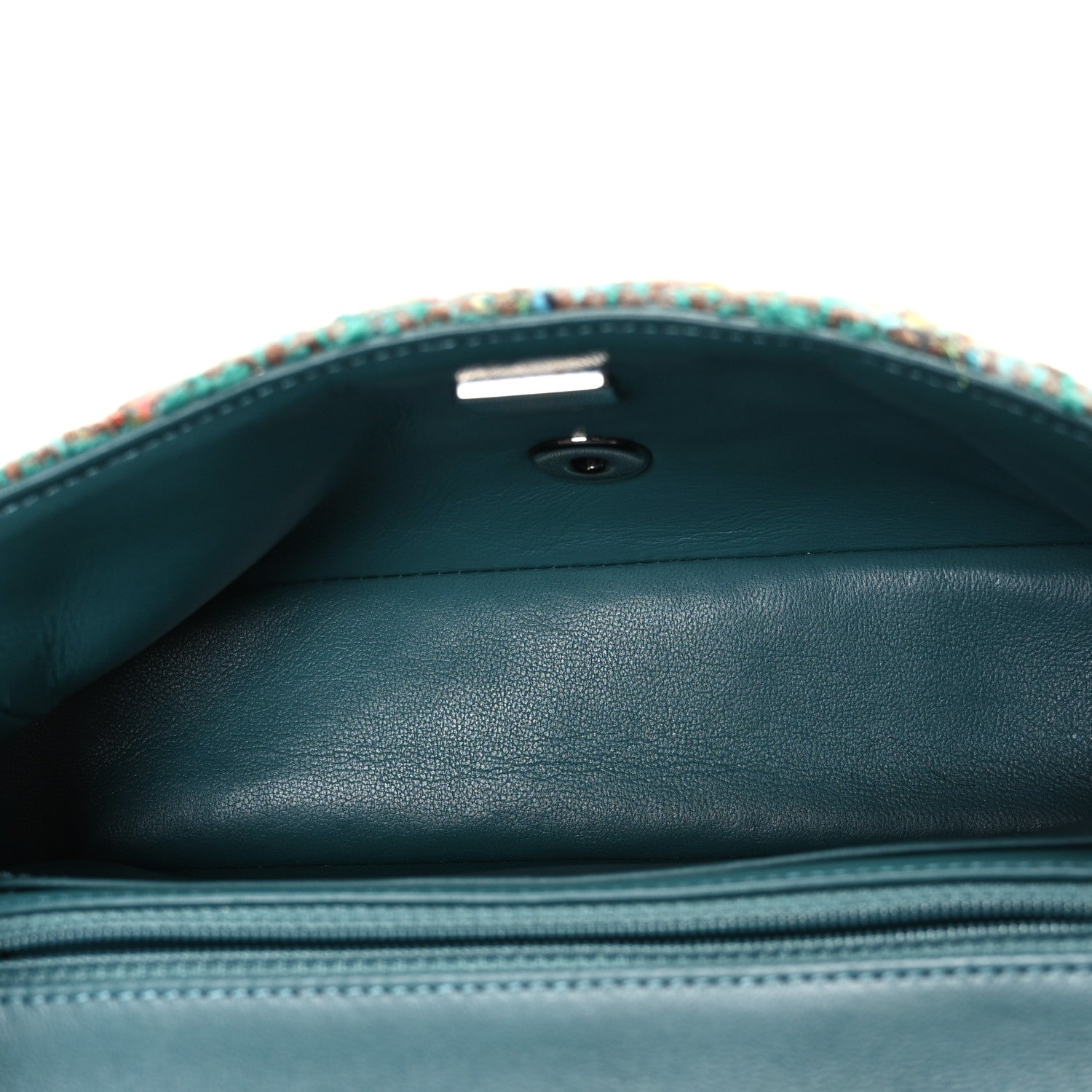 Chanel Tweed Quilted Mini Rectangular Flap Green