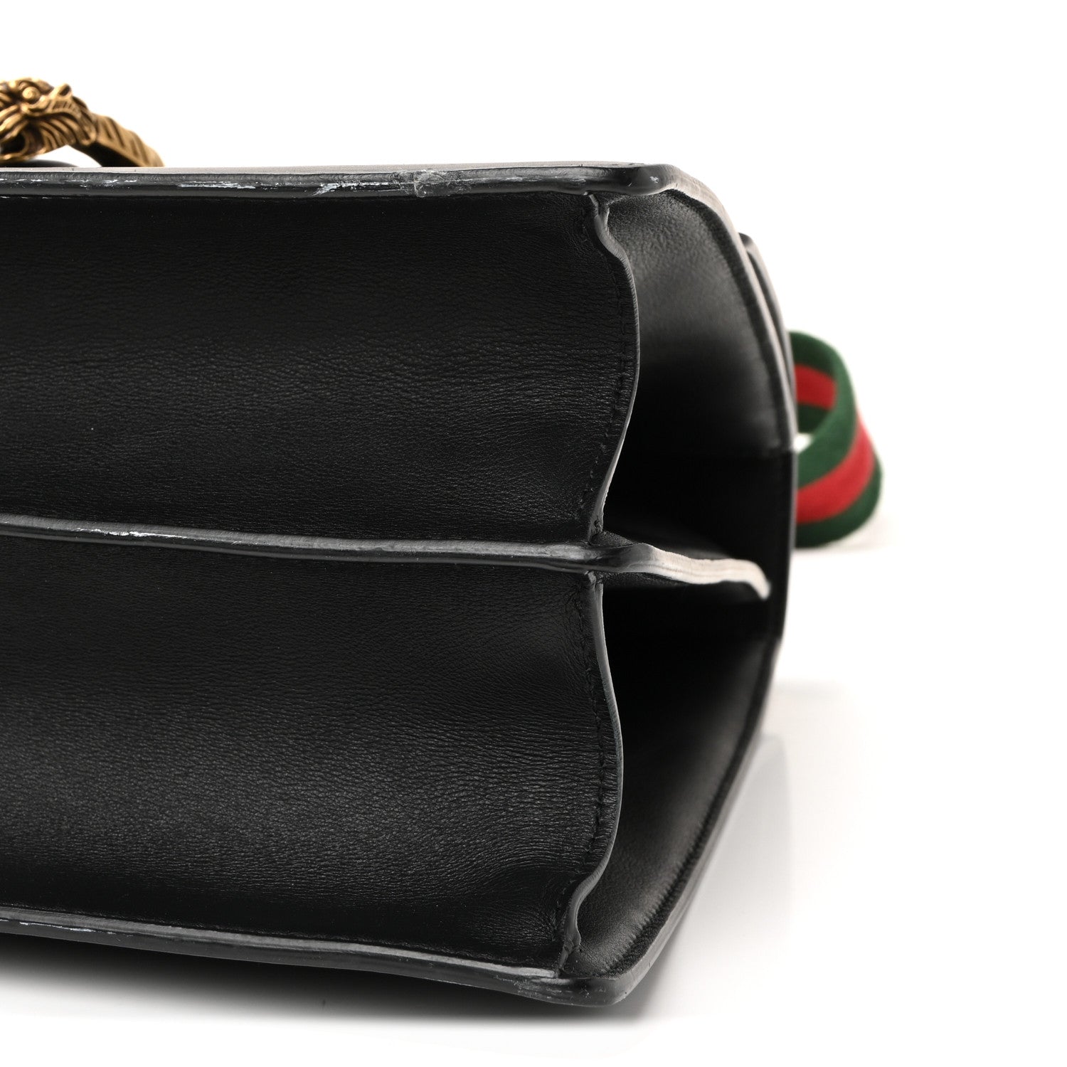 Gucci Moon Calfskin Web Large Dionysus Bamboo Top Handle Bag Black