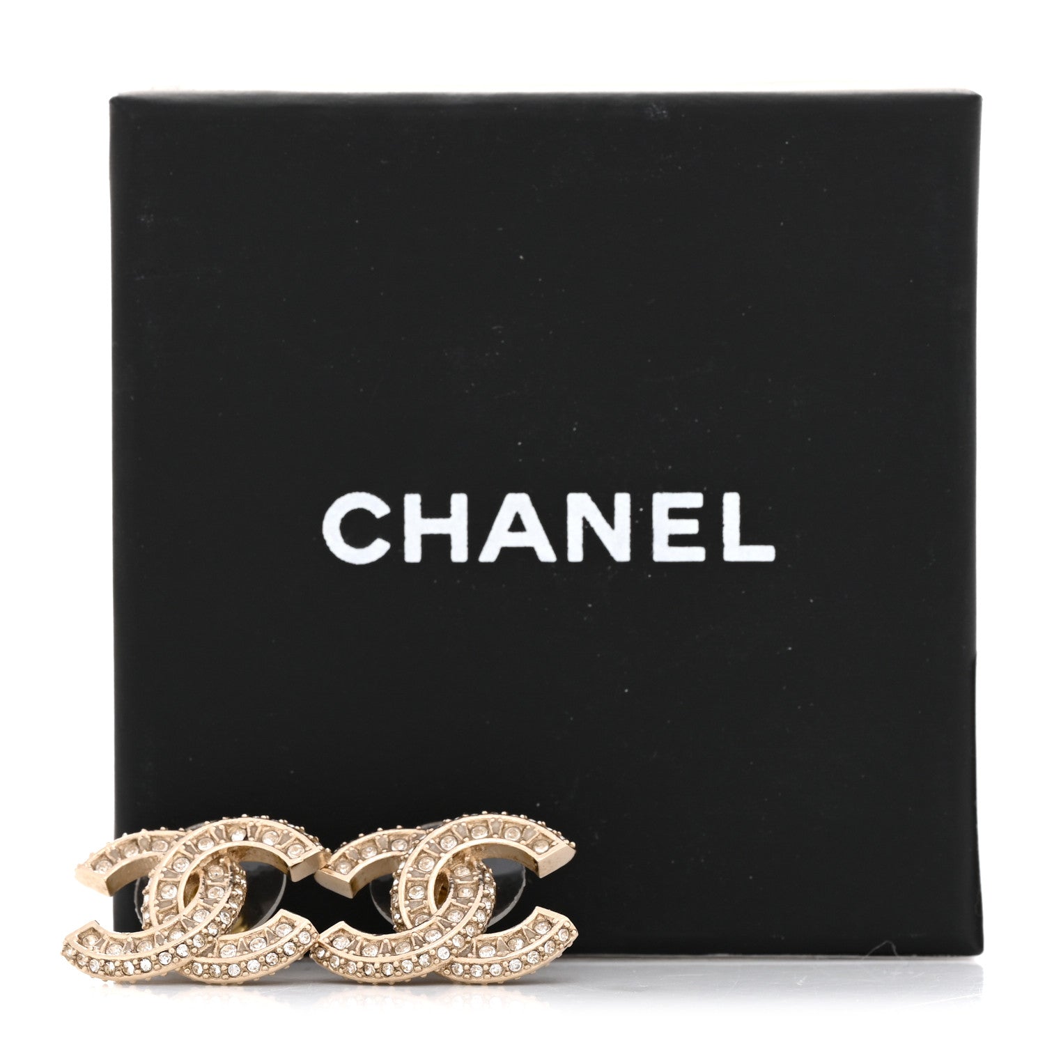 Crystal Timeless CC Earrings Light Gold