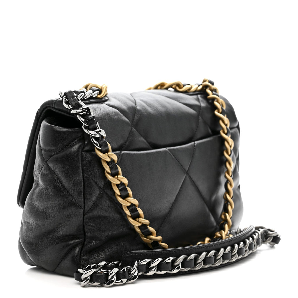 Chanel Lambskin Quilted Medium Chanel 19 Flap Black