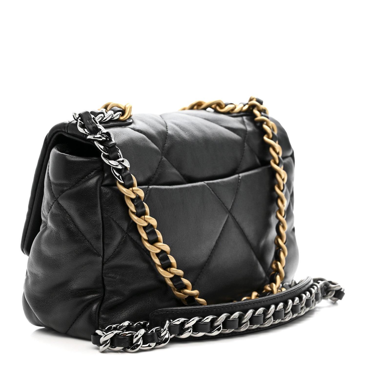 Chanel Lambskin Quilted Medium Chanel 19 Flap Black