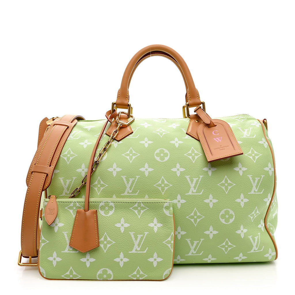 Louis Vuitton Calfskin Monogram Speedy P9 Bandouliere 40 Frozen Lime