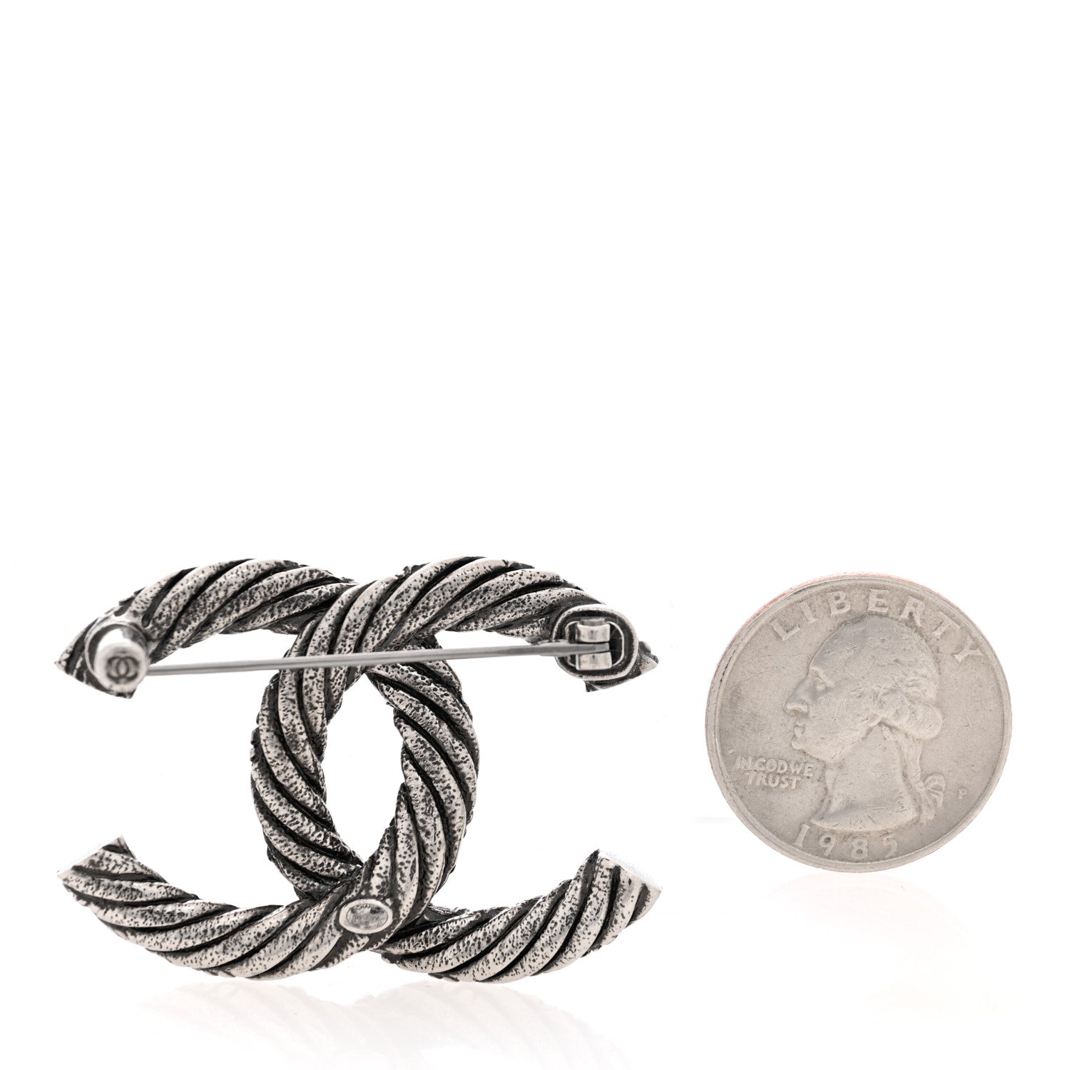 Ruthenium Twisted CC Brooch