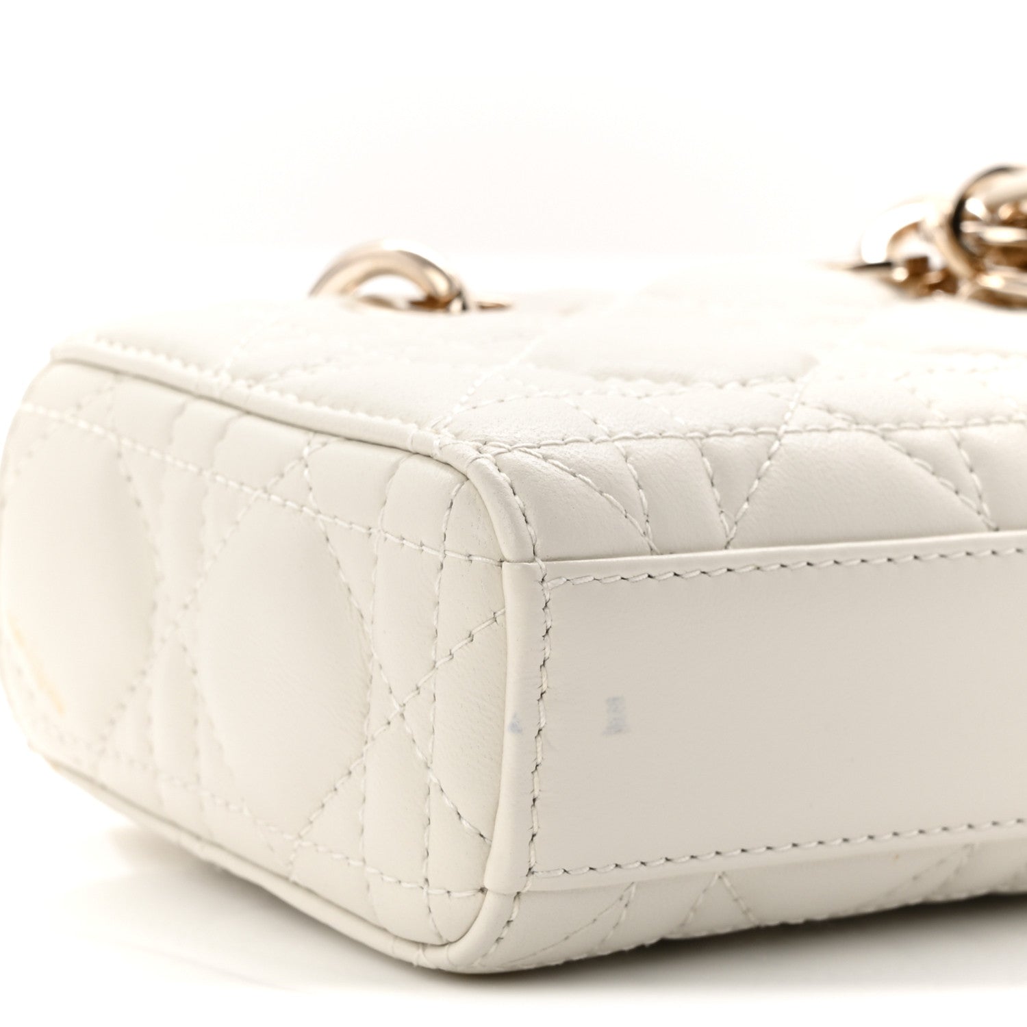 Christian Dior Lambskin Cannage Micro Lady D-Joy Latte